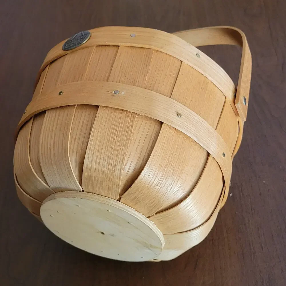 Vintage Peterboro Basket Company Round Basket One Handle Diameter 9